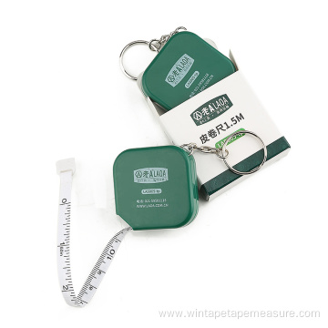 Square Mini Tape Measure with Keychain